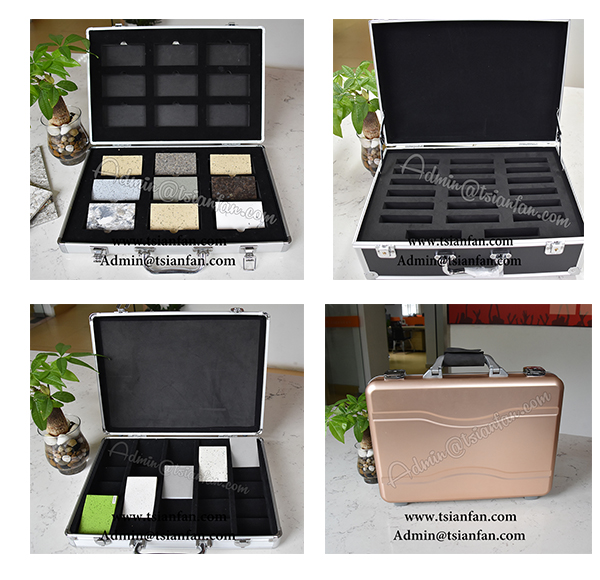 Wooden Quartz Stone Sample Suitcase PX601