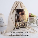 Cotton Linen Cloth Drawstring Bag For Shopping PG620