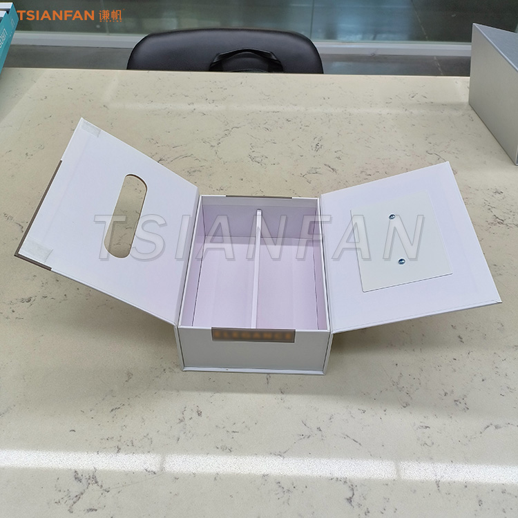 Velcro stone display box style custom white paper box